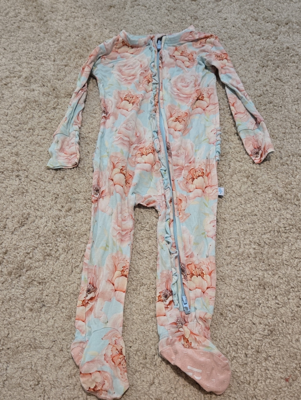 Posh Peanut Ruffle Bum Onsie 9-12m